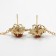 New Year! Earrings "New Year" hanging, ball and snowflake, red color in gold