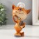 Souvenir Polystone Lak "Cat-cook with porridge in a pot" 8.2x7x14.3 cm
