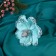 Decor "Snow Flower" 16x20 cm, blue