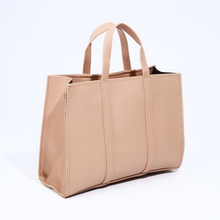 Bag Female Tout with zipper, beige color-1