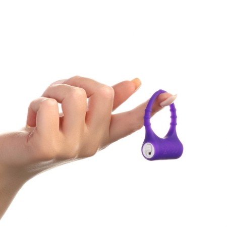The erective ring of the oka-hoods, with vibration and clitoral stimulation, silicone, d = 3.2 cm, purple 7-2