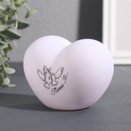 Nightlight "Heart" (pigeons) LED 3HLR44 8x11x7cm-3