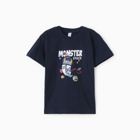 T-shirt for a boy, dark blue color, height 116 cm
