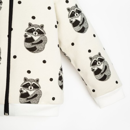 Kit: sweatshirt and pants crumb I am “raccoons”, white color, height 86-92 cm-2