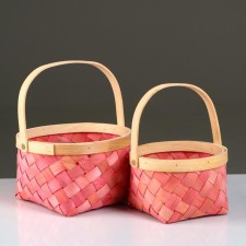 Set of wicker baskets, sequoia, d22x13/28 cm, d17x11/24 cm, 2 pcs., Pink