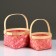 Set of wicker baskets, sequoia, d22x13/28 cm, d17x11/24 cm, 2 pcs., Pink