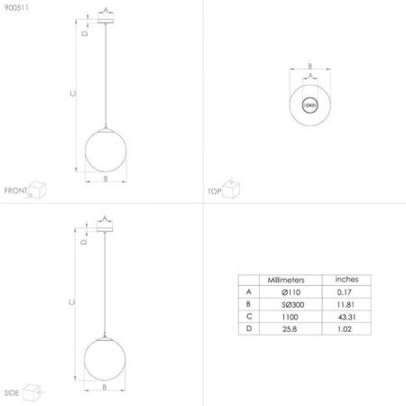 Suspended ceiling lamp Rondo 1x40W E27-1