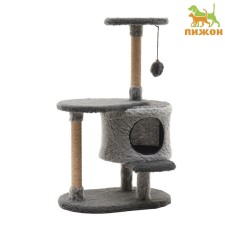 Complex for cats with a claw, collapsible, with a site, 56 x 42 x 90 cm, gray