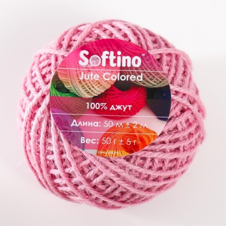 Yarn 100% juts "Softino Jute Colored" 50m ± 2m light pink 50 g-3