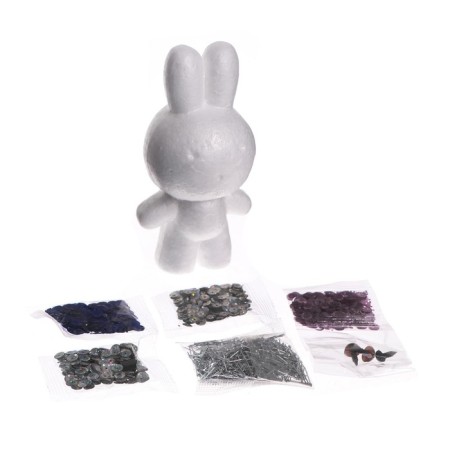 Set for creativity. Toy with sequins "Bunny" 14.2 x 7.4 x 6.5 cm + 3 sequin colors-3