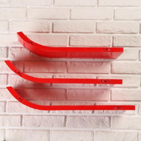Set of wall shelves "skis" red 60*15cm, thickness 3cm-2