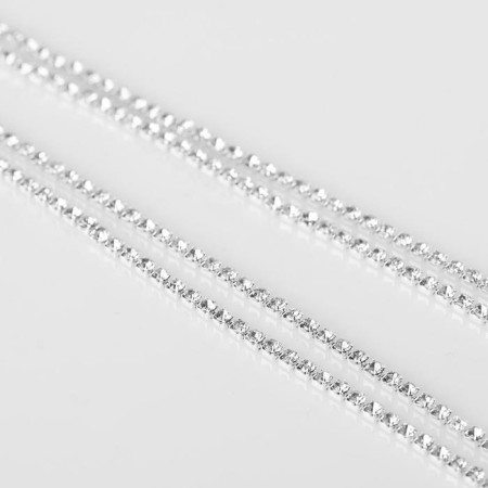 Clips "ice" classic 2 rows, white color in silver-1