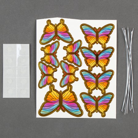 Set for decorating the cake "Butterflies", 10 pcs., Multi -colored-1