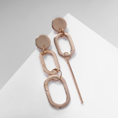 Earrings hanging "attraction" style, color gold, 7.6 cm-5