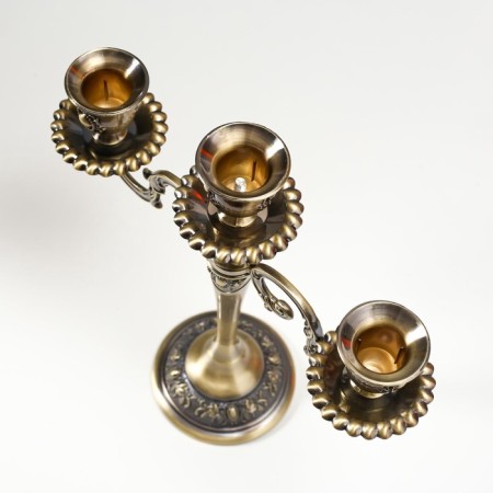 Summary Metal for 3 candles "Medallion" Color of bronze 26.5x27x9.5 cm-3