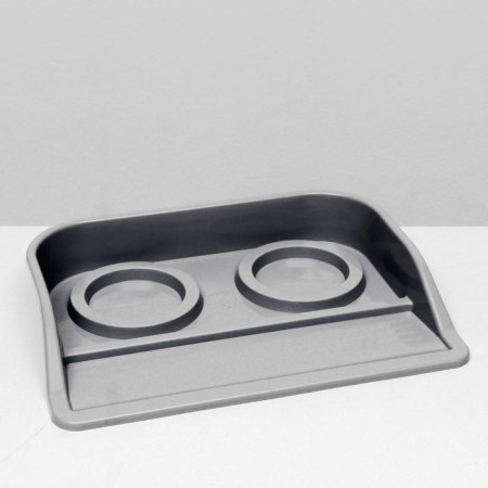 MISKS WITH BOOK "Felix" 0.3 l, 41 x 30 x 6 cm, gray tray, white bowls-4