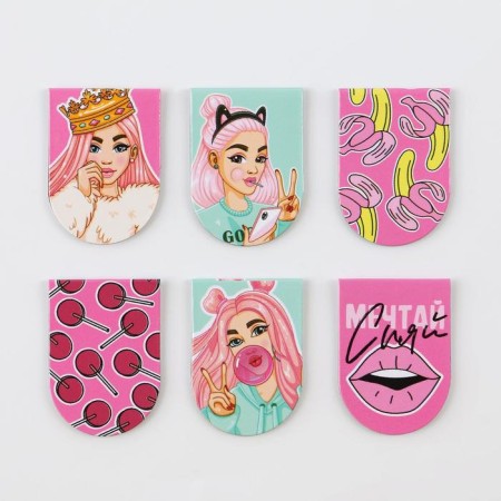 Magnetic bookmarks on the Steel Girl, 6 pcs-2