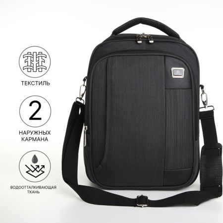 Backpack - male bag, textiles, gray color-1