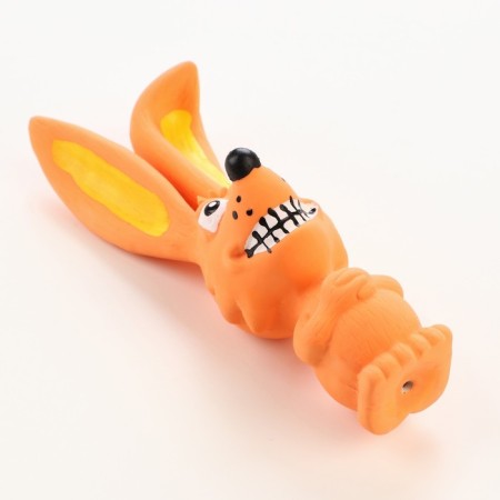 Brying toy for dogs from latex "Bunny", 17 cm, orange-5