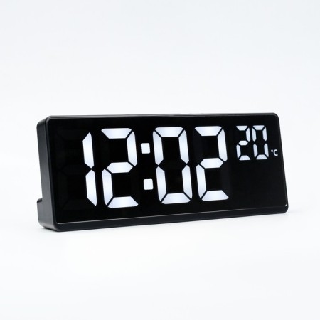Electronic table hours, with an alarm clock, thermometer, 2 AAA, white numbers, 17.5 x 6.8 cm-1