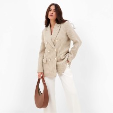 Jacket female double -breasted mist p. 48, beige/white