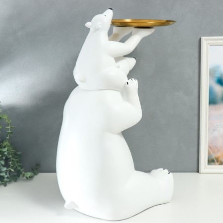 Souvenir Polystone stand "White Bear on the neck of the dad" d = 26 cm 70x37x33 cm-4