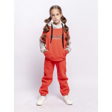 Set: Huds and Pants "College", height 104 cm, Orange color-3