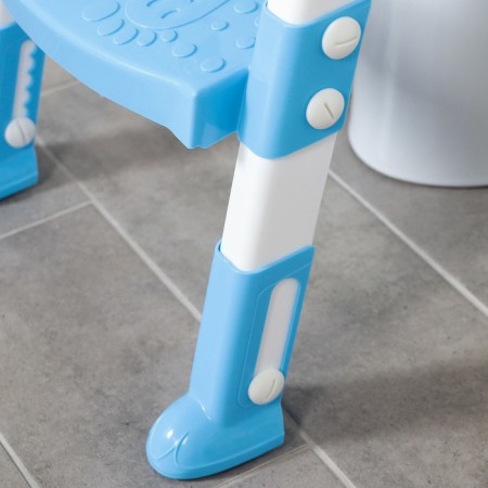 Children's lining - a seat on the toilet with a step “panda”, with handles, blue color-4