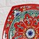 Plant of Rishtan ceramics "Patterns", red, 17 cm, square