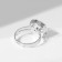 Ring "Assorted" volumetric circle, white color in silver, dimensionless