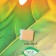 Decoration on the adhesive tape "Maple leaf" Green, orange, 18x18 cm