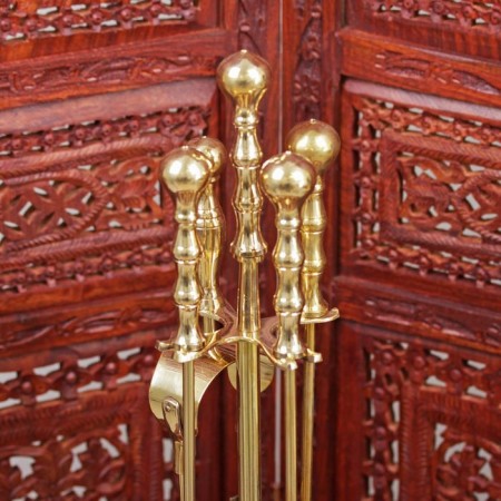 Fireplane set "Imperial" brass (5 objects) 48x11x11 cm-2