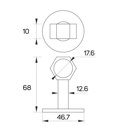 Tundra door limiter on the handle, d = 18 mm, h = 68 mm, the color is white, 1 pc.-5