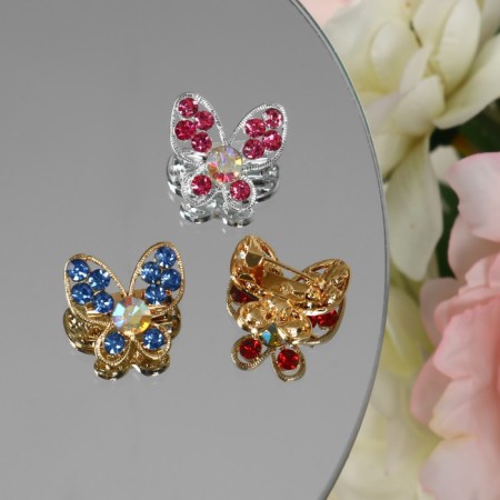 Brooch "Assorted" butterflies of fluttering, Mix color (indivisible packing 12 pcs., Price per pcs.)-2