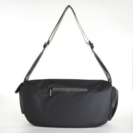 Sports bag with lateral pockets, gray color-4