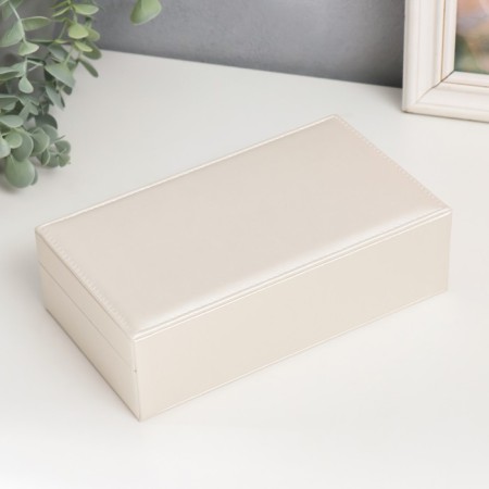 Casket to the leatherette for jewelry "White matte" 6.5x12.6x21 cm-4