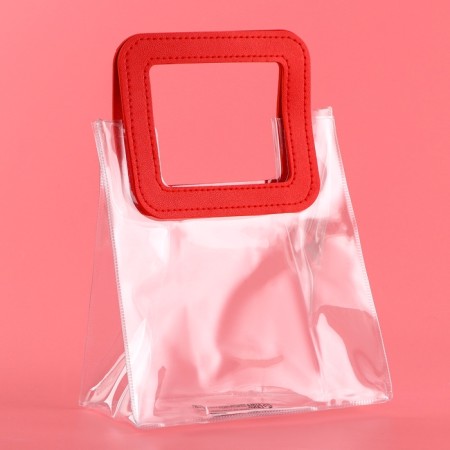 Gift package from PVC, red, 20 x 18 x 10 cm-1
