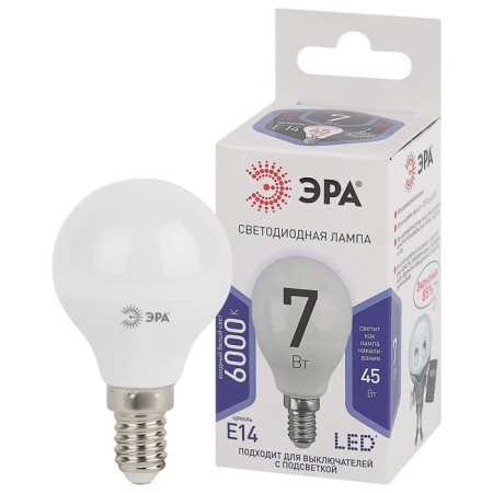LED LED era Standard "Shar", 7 W, E14, 560 lm, 6000k, glow cold white-1