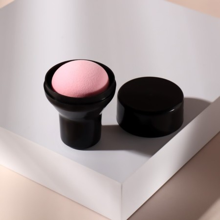 Makeup sponge with the handle "Style", D 4.1 × 3 cm, in case, black/pink color-6