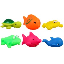 A set of rubber toys for the bathtub 