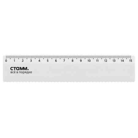 Line 15 cm Istanm, plastic, with a wavy edge, opaque, white