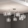 Ceiling chandelier with glass ceiling jar, 3W, G4, 76x76x50 cm