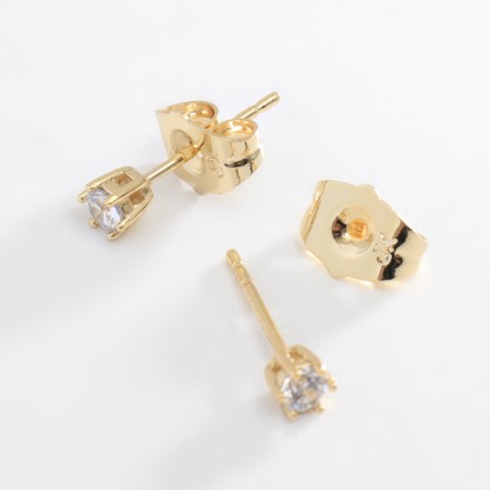 Earrings with rhinestones Xuping Cuts authenticity, white color in gold-1
