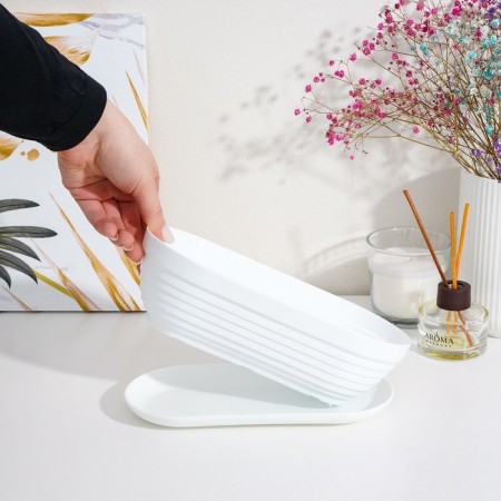 A cactus pot with a stand “Alice”, 0.9 l, white color-6