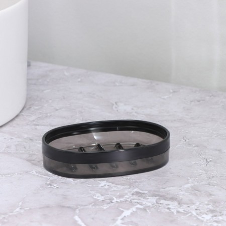 Soap dish, 9 × 13 × 3 cm, black color-1
