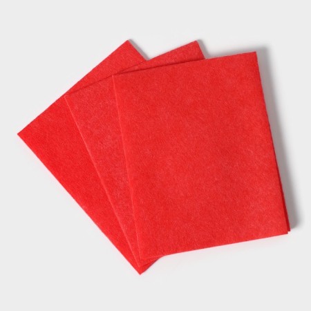 Napkins viscose universal shares, cleaning rags, 3 pcs, 30 × 38 cm, red color