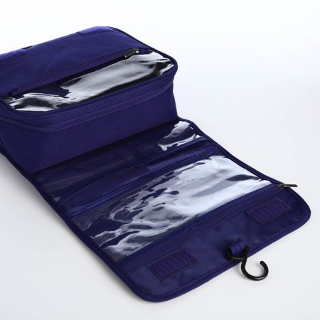 Cosmetic bag classic, 24*10*18, lightning department, hook, blue-2