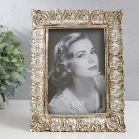 Photo frame Polystone 10x15 cm "Greek pattern" gold 18.5x14 cm