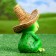 Garden figure "Frog in a straw hat" 11x12x16.5cm