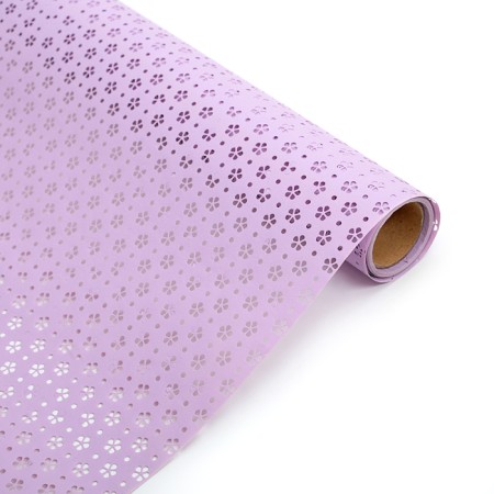 Laminated felt with perforation "Flowerers", lilac, 57 cm x 5 m
